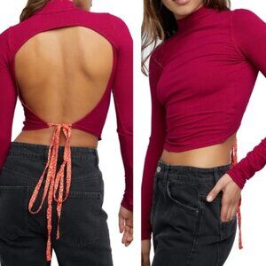 Free People | Edge of Town Long Sleeve Open Back Crop Top